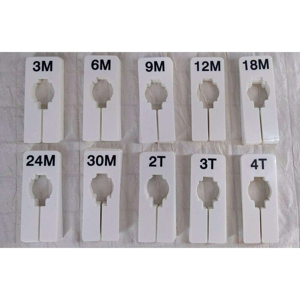 Infant / Toddler Clothing Rack Size Dividers Set Rectangular Hanger Retail Store